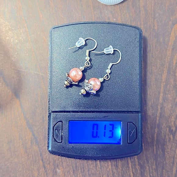 ꧁Soul Embellishments꧂Elegant Floral Pink Pearl Earrings (925s STAMPED) Handmade - Picture 7 of 16